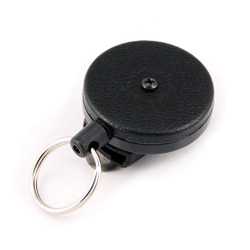 Key-Bak Original Hd Retractable Keychain, 48' Retractable Cord, Black Front, Removable Swivel Belt Clip, 8 Oz. Retraction, Spli