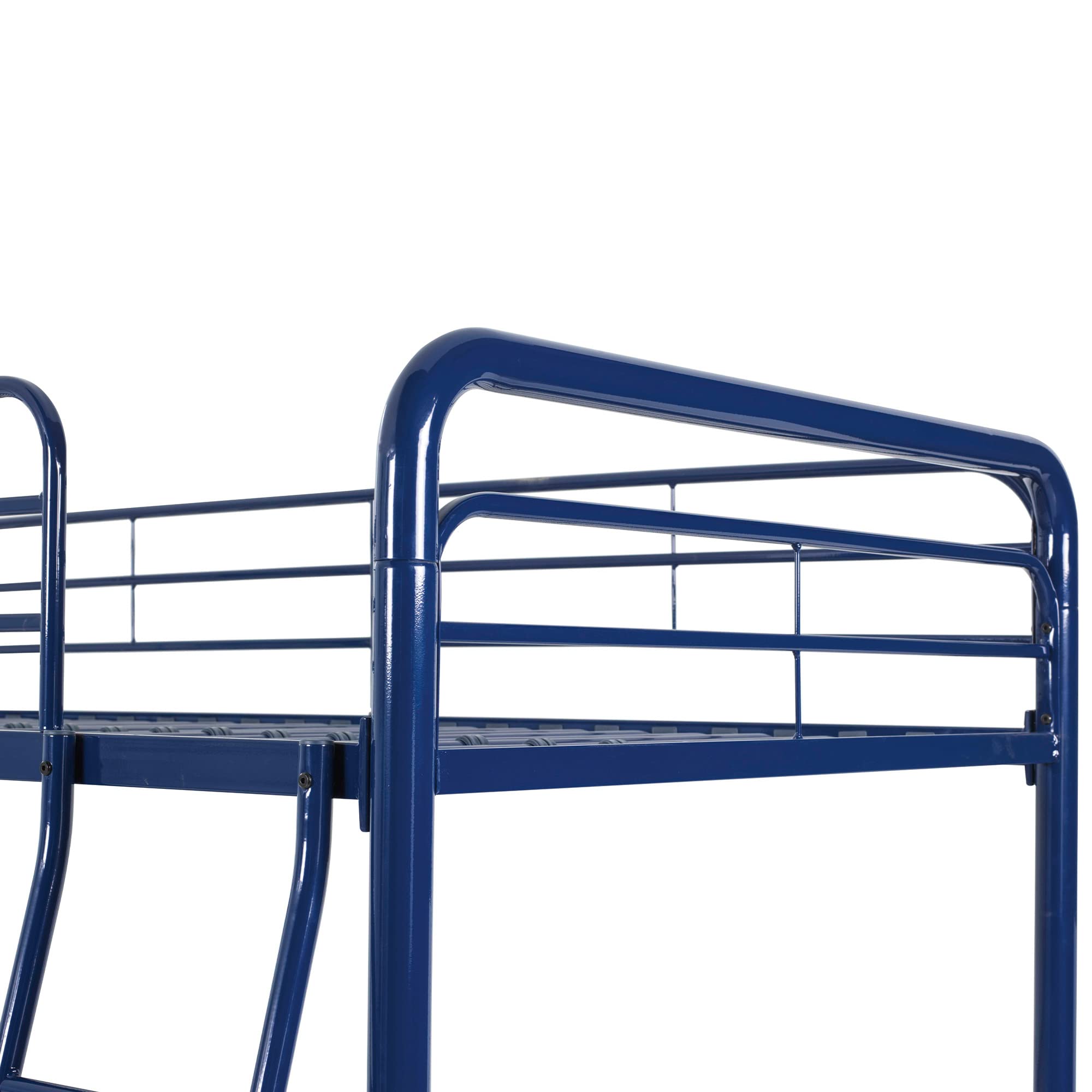 Better Home Products Twin Over Twin Metal Bunk Bed In Blue