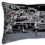 HomeRoots Grey 45' BlackVail Nighttime Skyline Lumbar Decorative Pillow