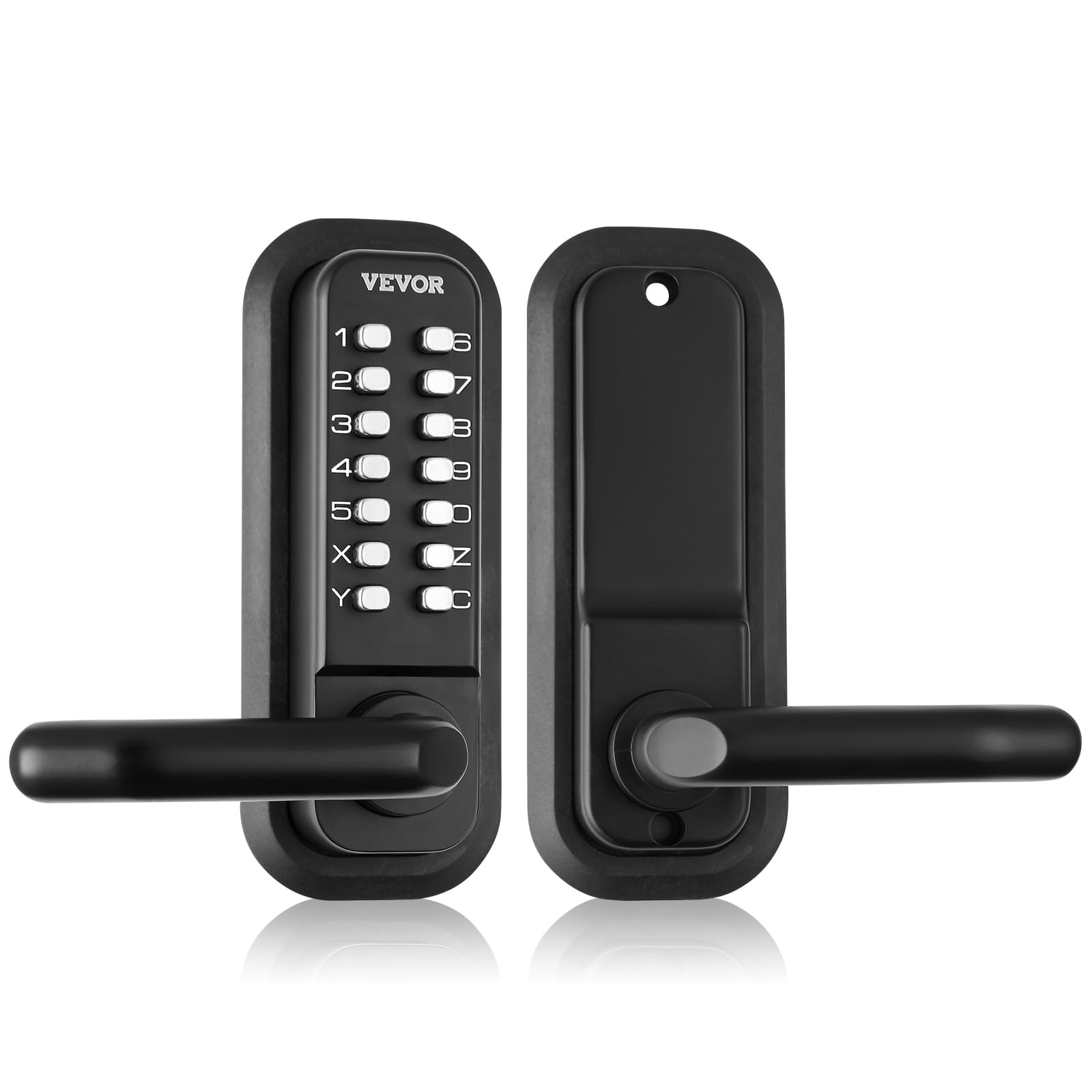 VEVOR Mechanical Keyless Entry Door Lock, 14 Digit Keypad, Water-Proof Zinc Alloy, Embedded Outdoor Gate Door Locks Set with Key