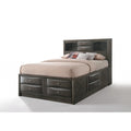 HomeRoots Furniture Queen Storage Bed in Gray Oak - Rubber Wood, Okume Veneer, MDF (318716)