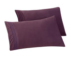 Elegant Comfort Solid Pillowcases 1500 Thread Count Egyptian Quality - Easy Care, Smooth Weave, Wrinkle And Stain Resistant, Easy Slip-On, 2-Piece Set, Standard/Queen Pillowcase, Purple