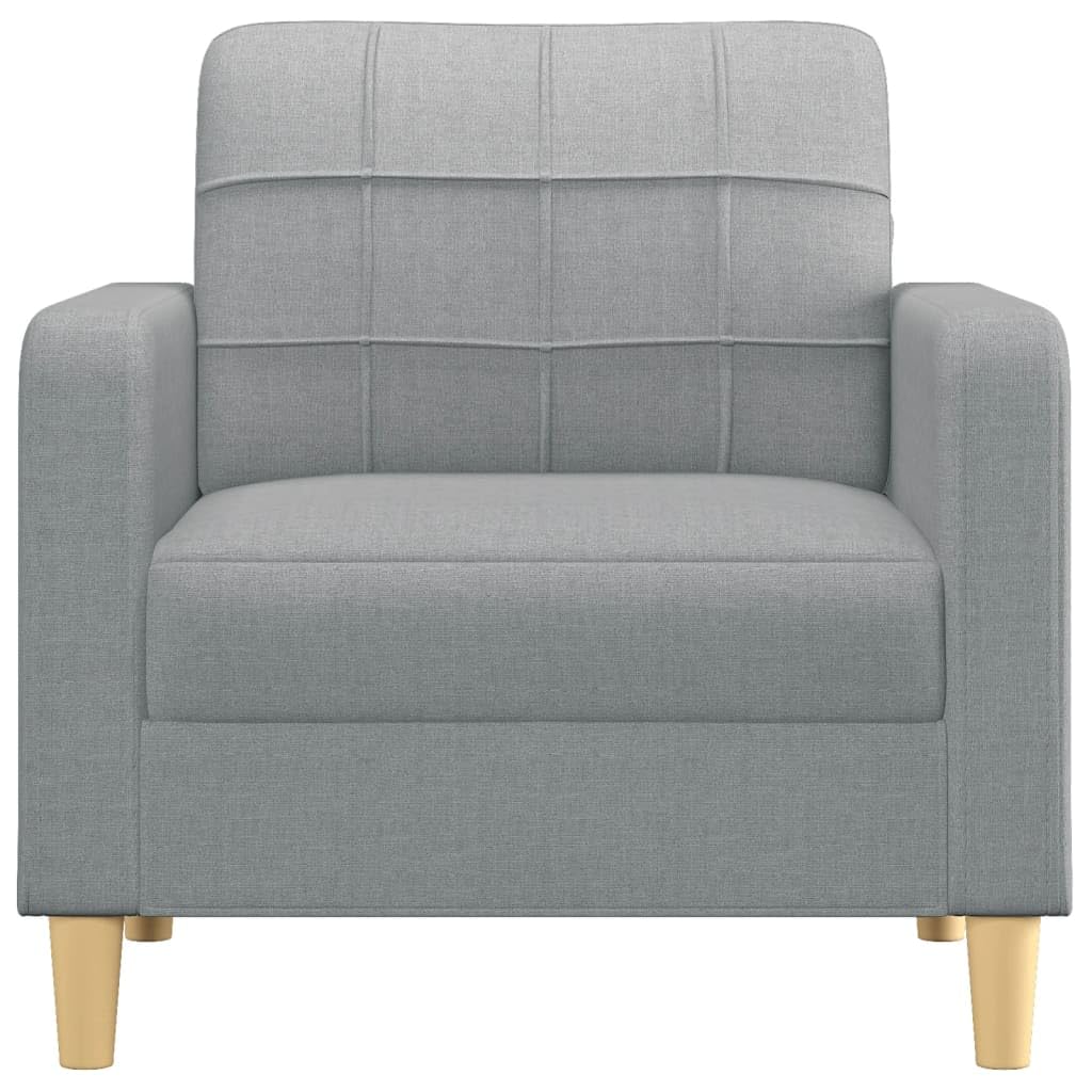 vidaXL Light Gray Single Seater Sofa Chair - Breathable Fabric with Robust Metal Frame - Modern Design for Living Room or Bedroom