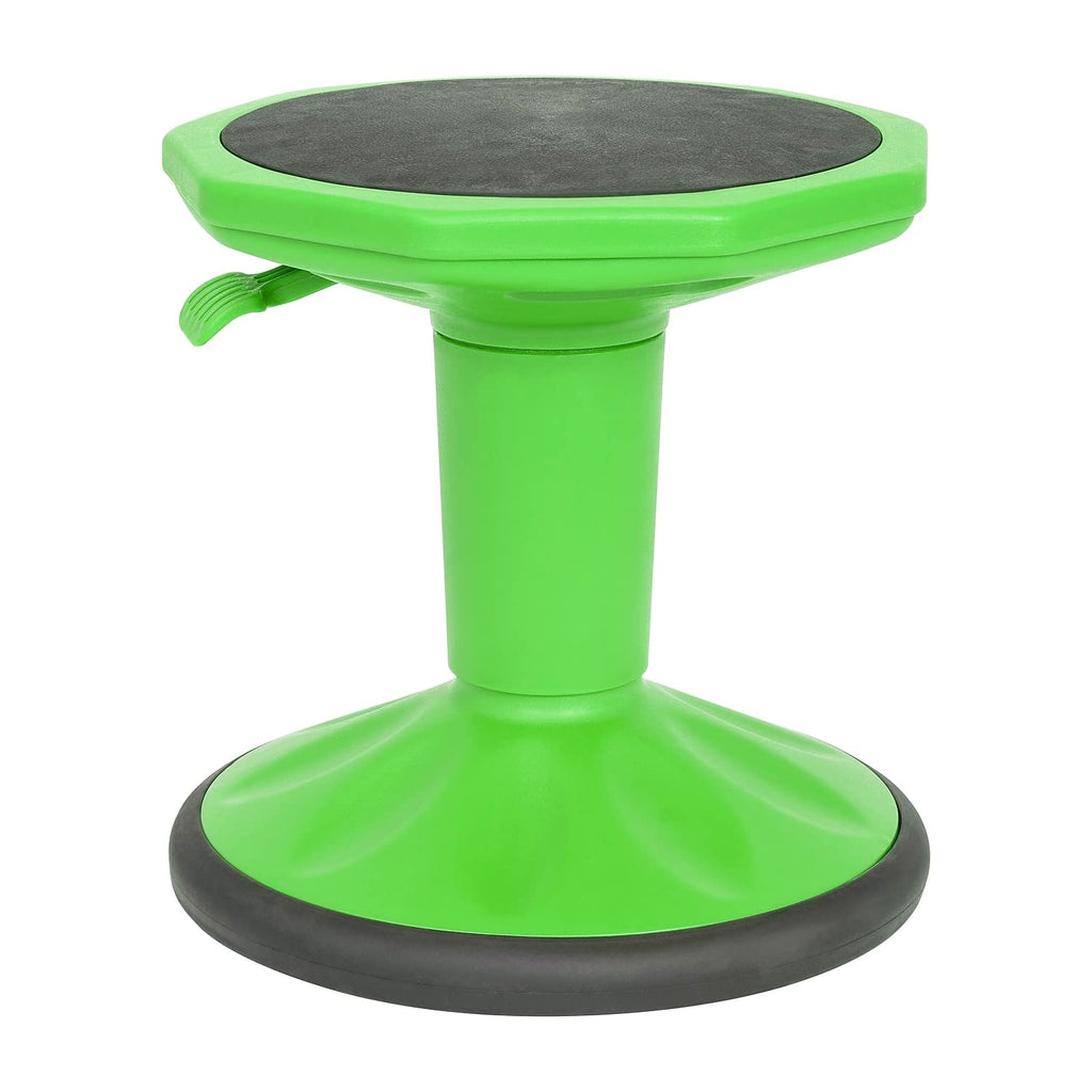 Flash Furniture Carter Adjustable Height Active Learning Stool for Classrooms, Backless Wobble Stool with 360-Degree Swivel, 14" - 18" H, Green