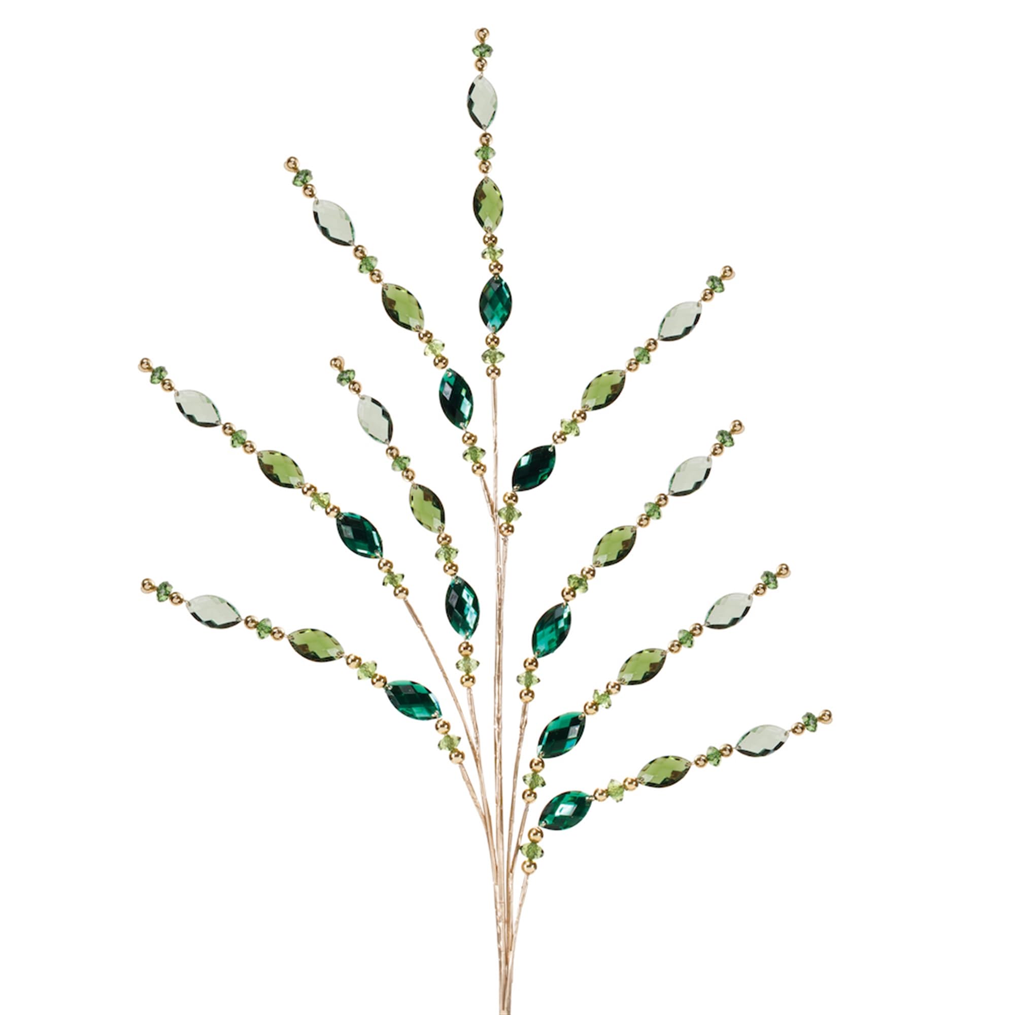 Melrose Jeweled and Bead Artificial Christmas Sprays - 33.75' - Green - Set of 2
