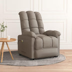 vidaXL Modern Fabric Massage Recliner Chair in Taupe - Relaxation Therapy with Comfortable Padding and Easy Maintenance