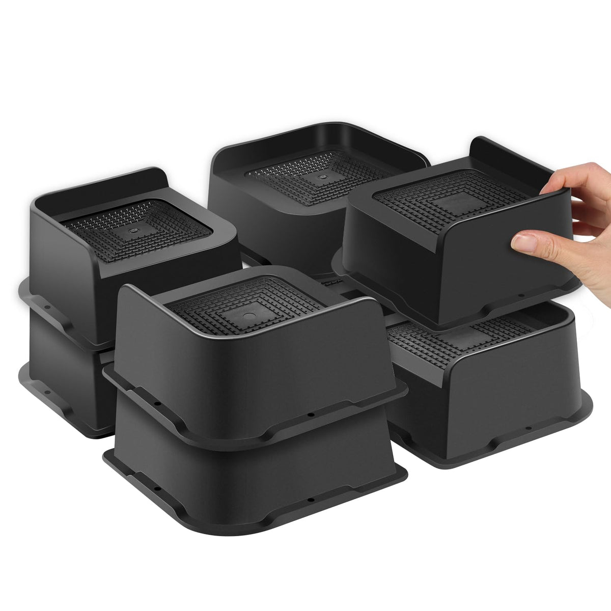 Sunifier Bed Risers 2 Inch Heavy Duty 8 Pack, L Shape Funiture Risers Support 5000Lbs, Oversized Lifts Risers For Dorm Beds Fram