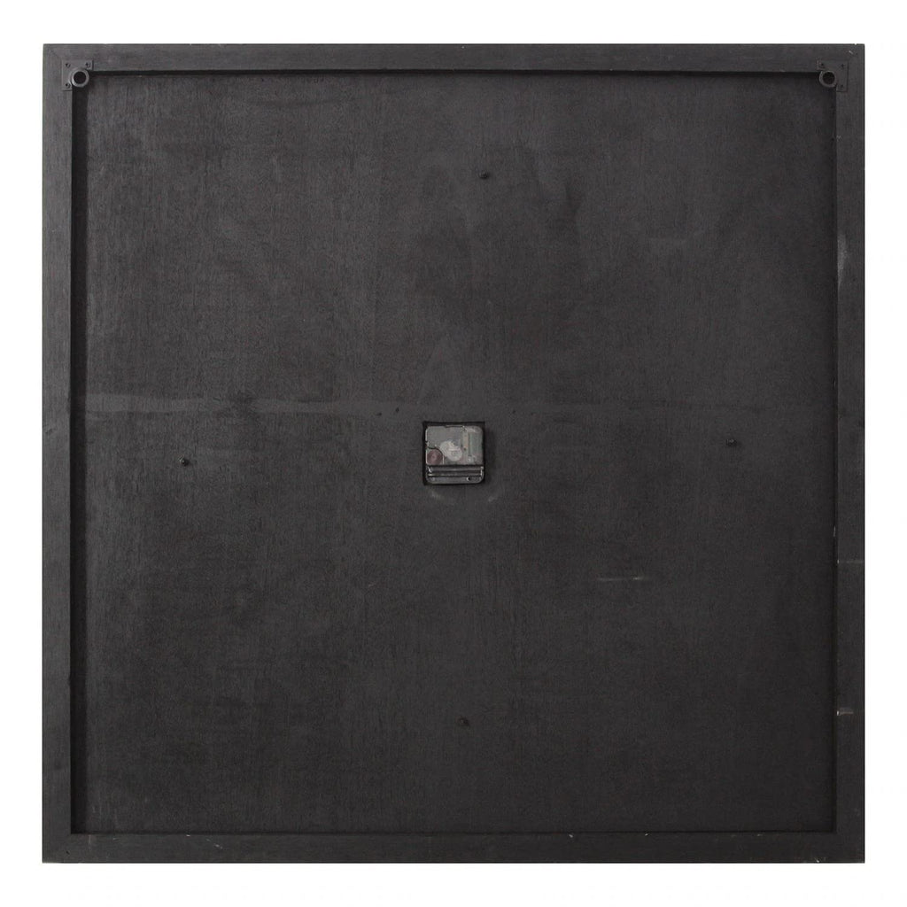 Square Distressed Wood And Metal Wall Clock With Vintage Touch