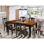 East West Furniture QUKE7-BCH-LC 7 Piece Dinette Set Consist of a Rectangle Dining Room Table with Butterfly Leaf and 6 Faux Leather Upholstered Dining Chairs, 40x78 Inch, Black & Cherry