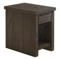 Intercon Hearst 16" Wide Chairside Table with Open Shelf, Reclaimed Chevron