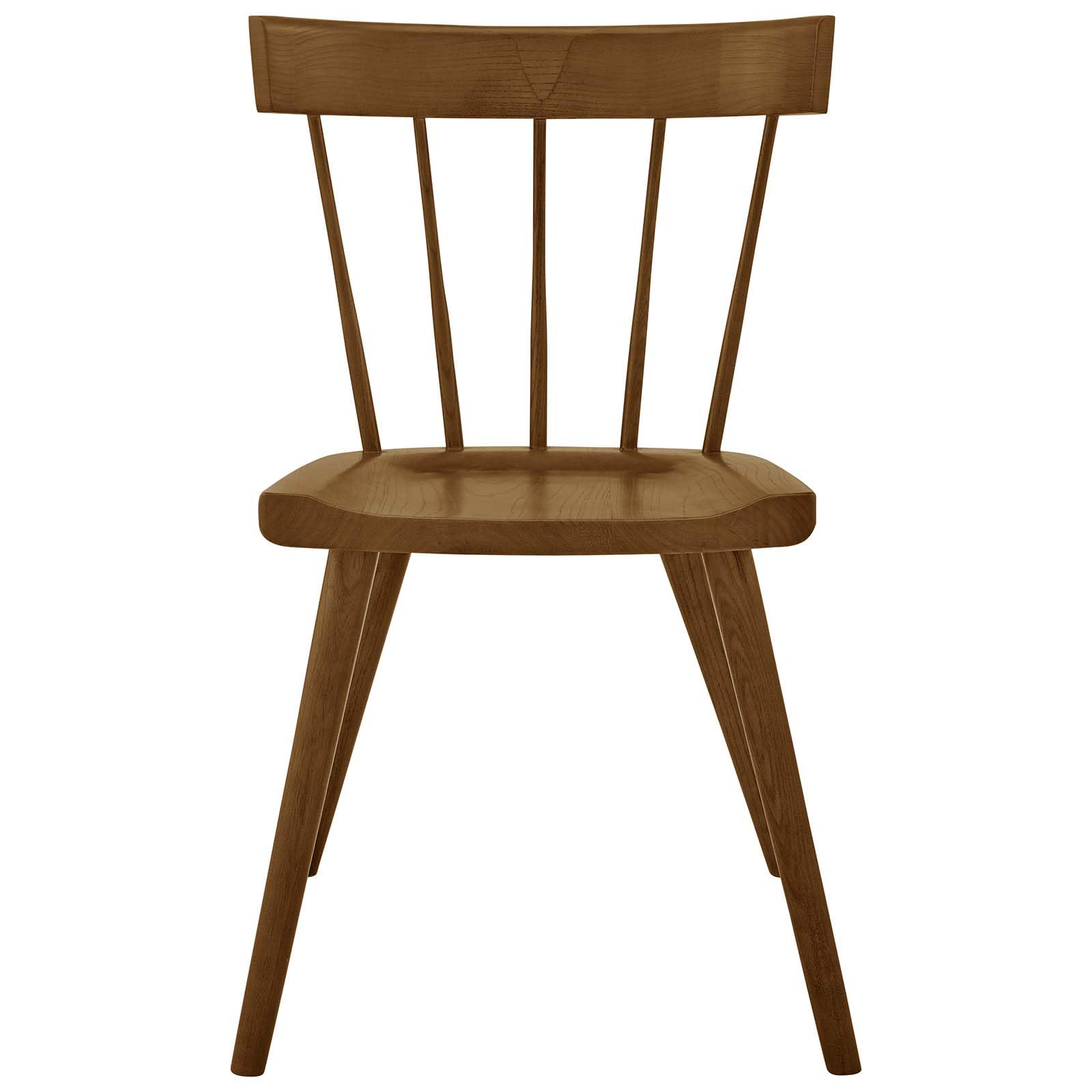 Modway Sutter Modern Farmhouse Wood Dining Chair In Walnut - Set Of 2