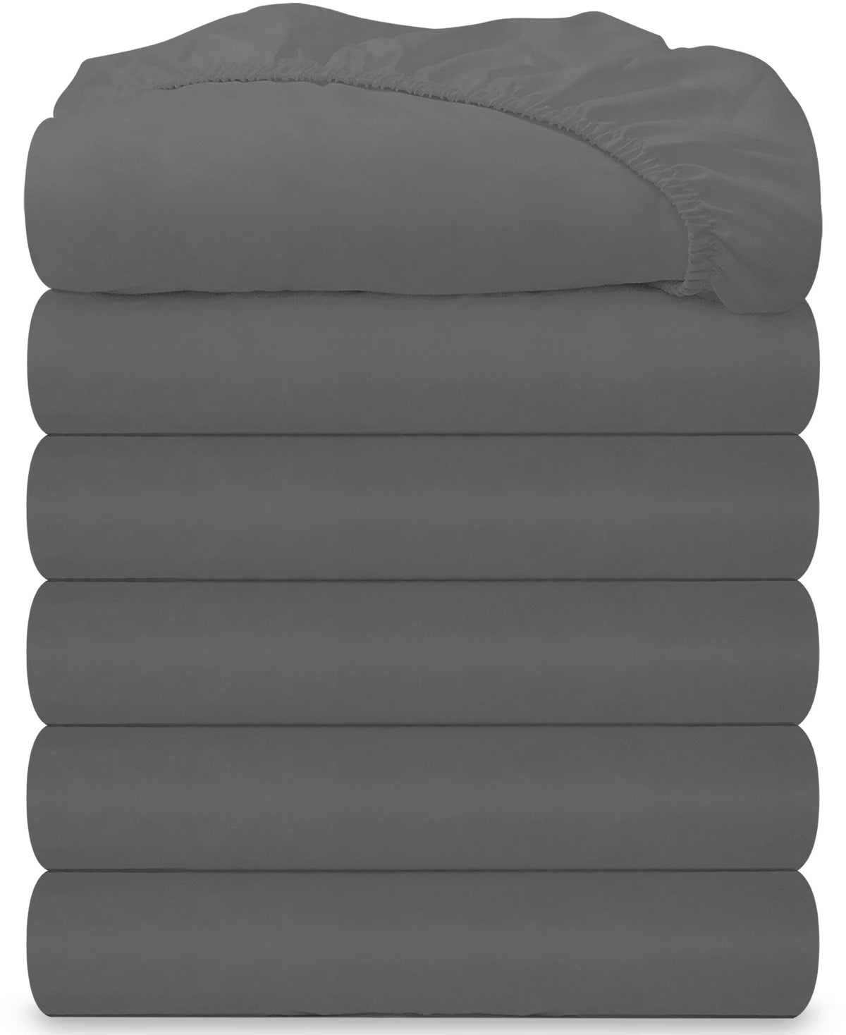 Royale Linens 6 Pack Full Fitted Sheet Set - Bottom Sheet - Ultra Soft & Breathable - Brushed 1800 Microfiber - Wrinkle & Stain