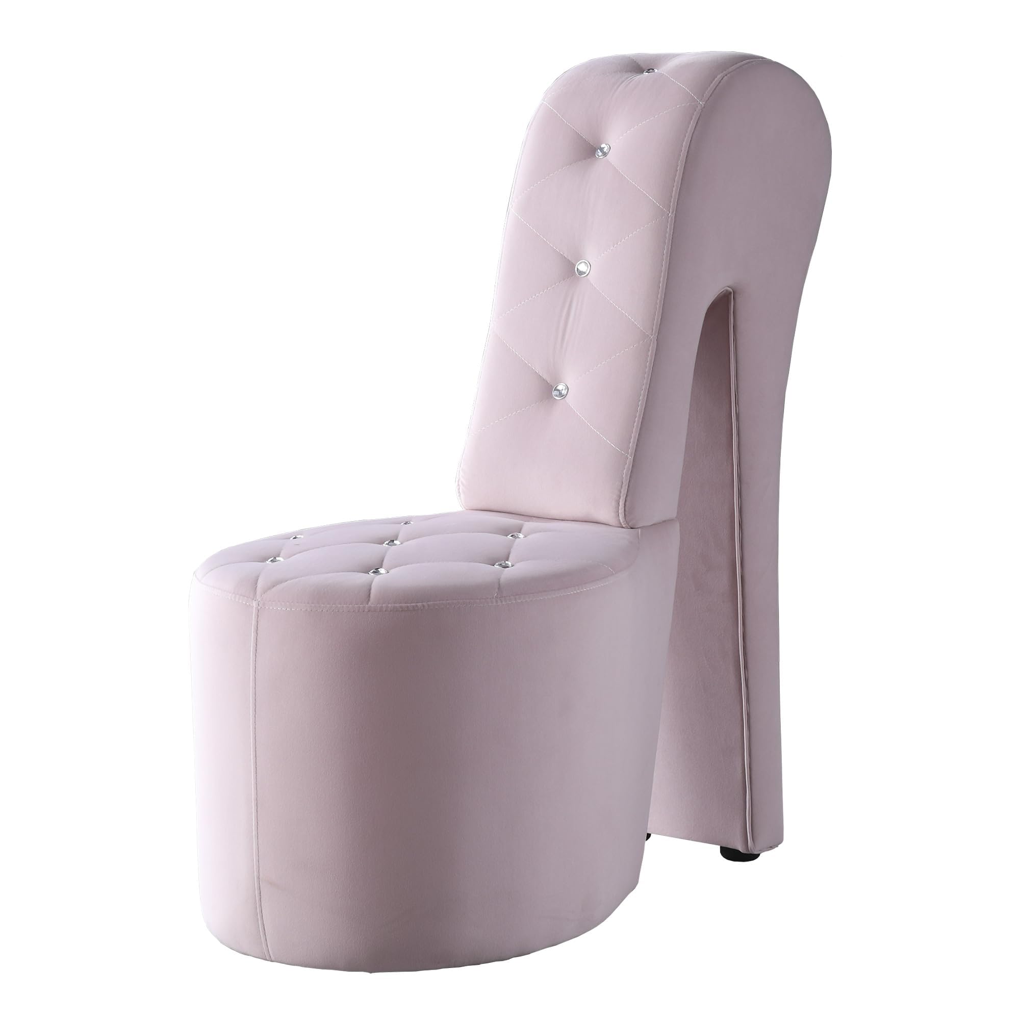 Best Master Furniture Tristram 19" Velvet High Heel Shoe Chair in Pink