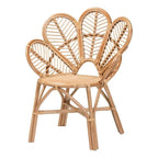 bali & pari Eliava Modern Natural Rattan Flower Accent Chair in Brown