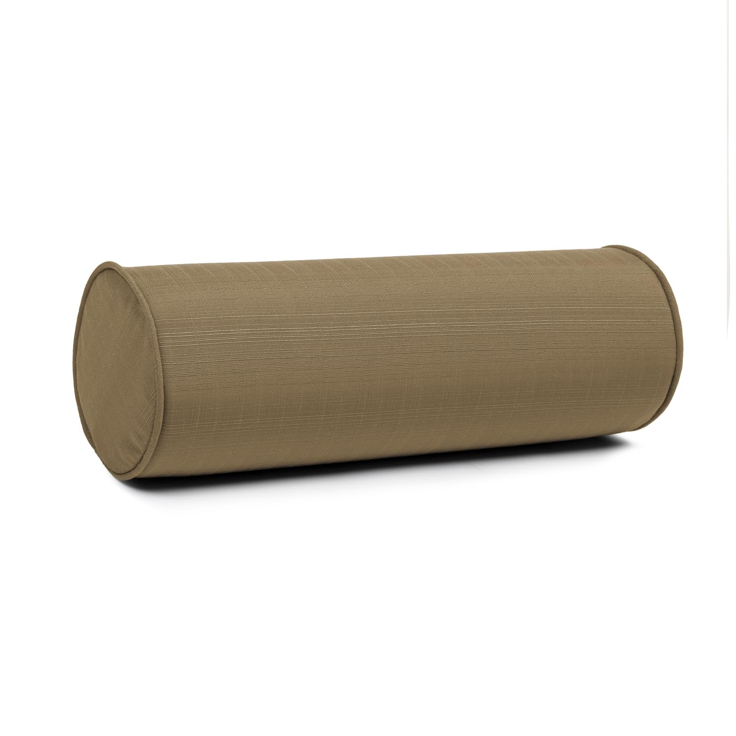 Sherry Kline Sunrise Indoor/Outdoor Neck Bolster Corded Edge Filled Pillow Khaki 6'X18' Set Of 2