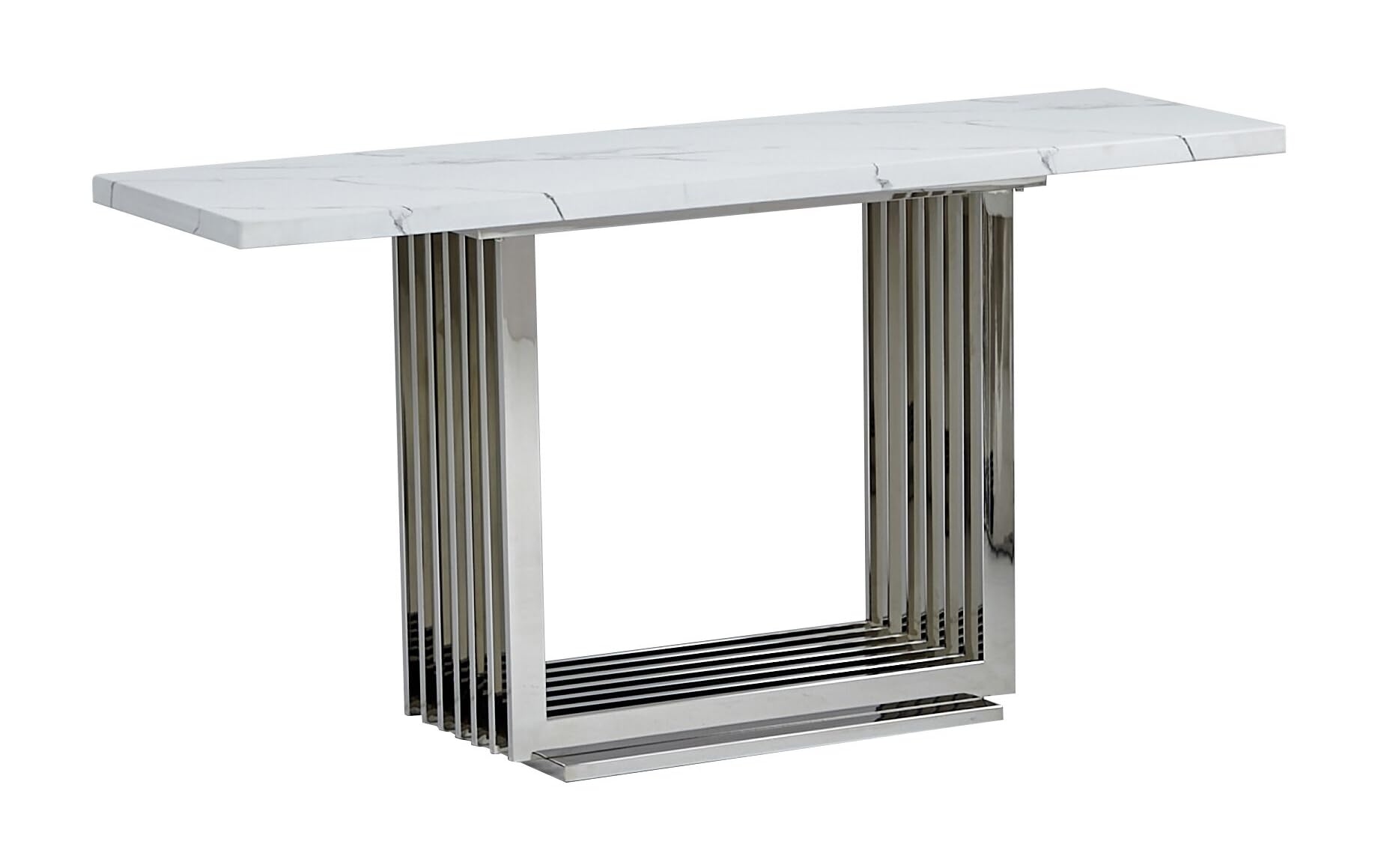Best Quality Furniture Ct310 Console Table, White/Silver