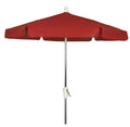 FiberBuilt Umbrellas Garden Umbrella with Push-Button Tilt, 7.5 Foot Red Canopy and Bright Aluminum Pole