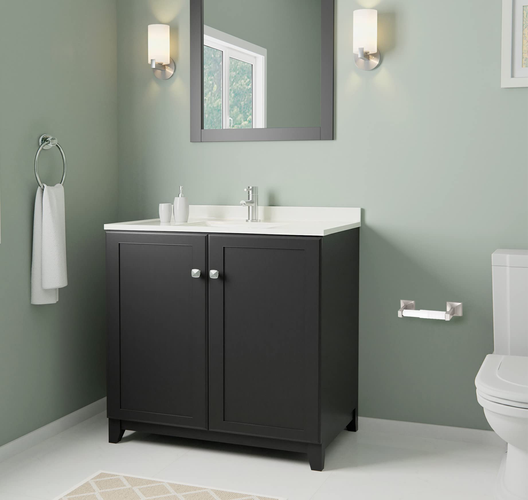 Design House 539171 Millbridge Bath Accessories, Toilet Paper Holder, Satin Nickel
