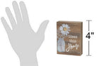 Inspirational Wood Grain Mini Block Sign, 4' (Bless This Home)