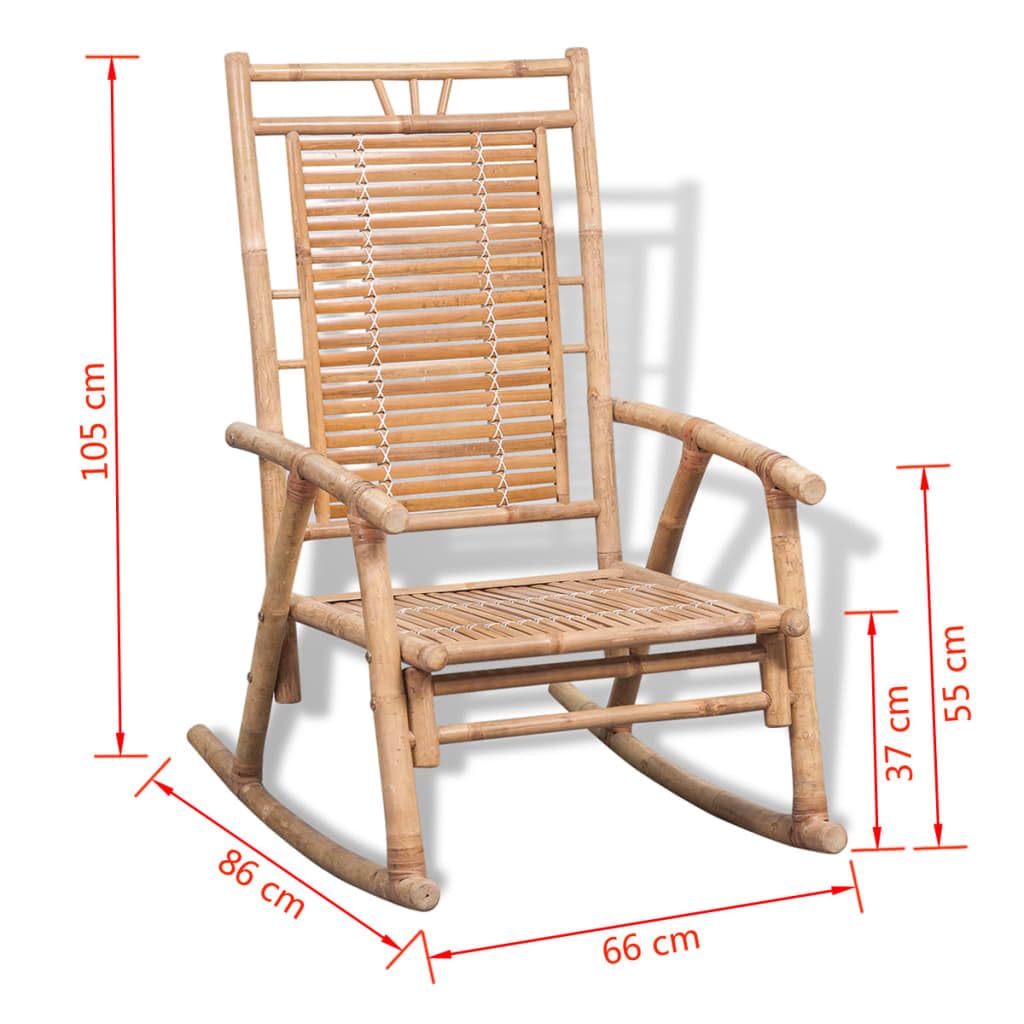 vidaXL Rocking Chair Bamboo Outdoor Patio Garden Porch Deck Seat Armchair
