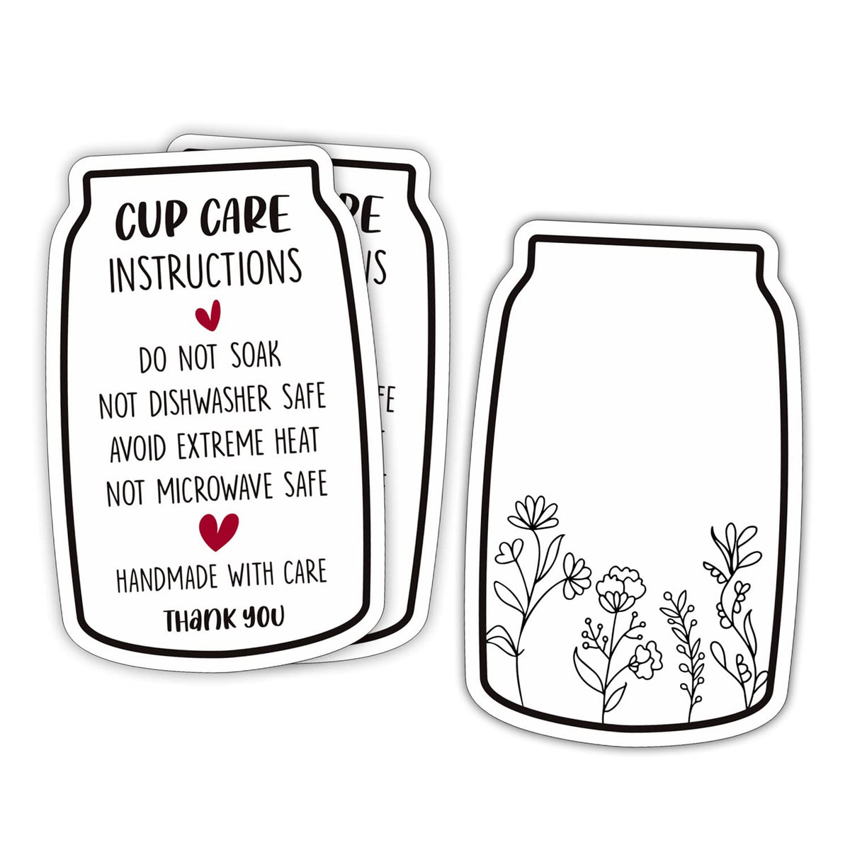 Glass Care Card, Tumbler Care Instructions Cards, Cup Care Card, Sublimation Glass Can Care Card, Customer Directions Cards, Sma