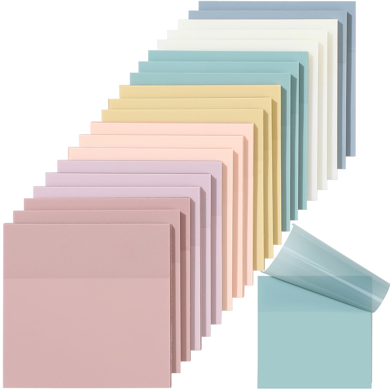 [1000 Sheets] Transparent Sticky Notes, 3X3 Inch Pastel Color Clear Sticky Notes, Self-Adhesive Waterproof Translucent Sticky No