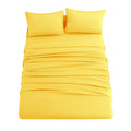 Ghooss Yellow Full Sheets Extra Soft Bed Sheets Brushed Microfiber 1800 Sheets - Deep Pocket, Wrinkle & Fade Free - 4 Piece-Yell