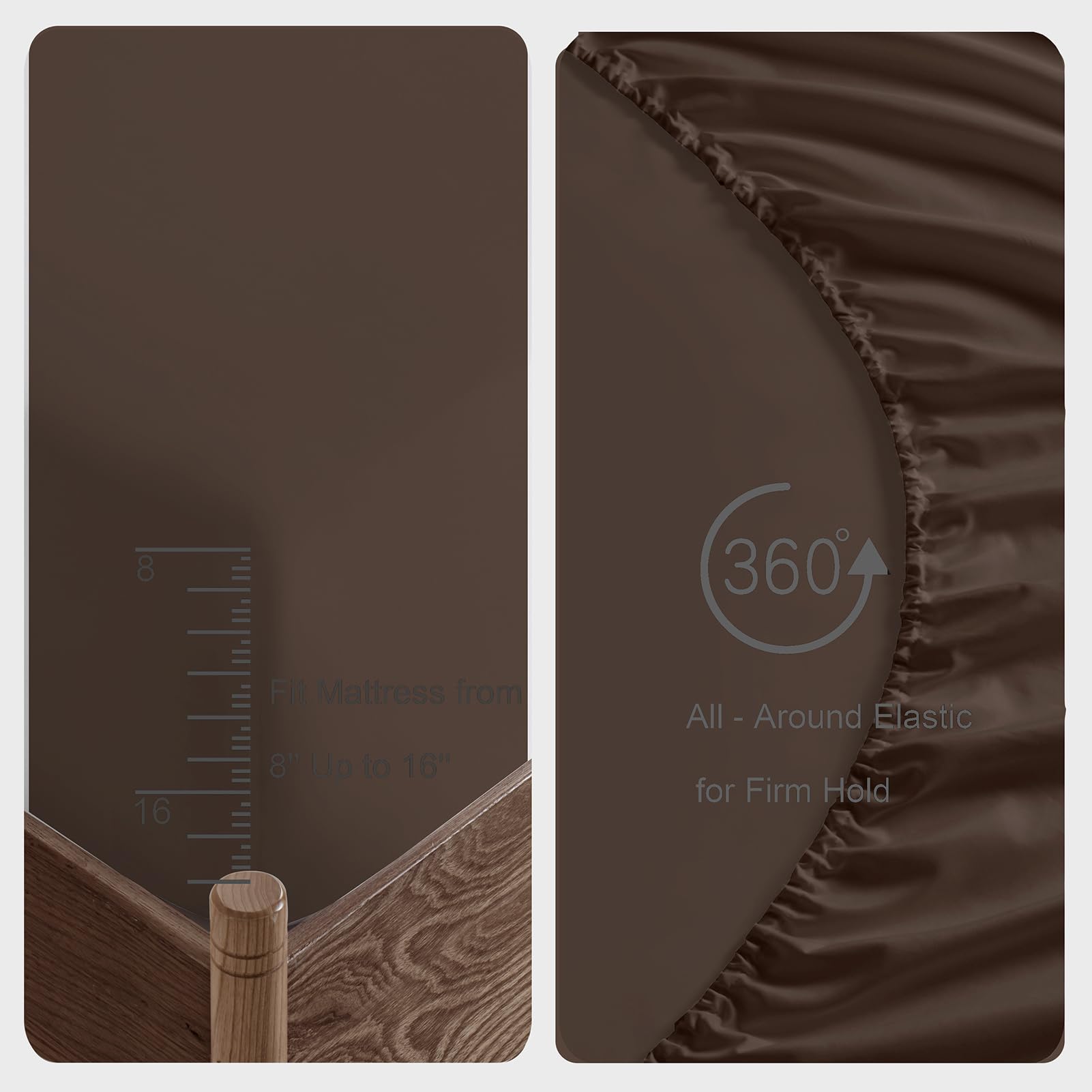 Lanest Housing Twin Sheets Sets, 2400 Thread Count Soft Deep Pocket Microfiber Sheets, 3 Pieces Brown Bedding Sheets & Pillowcas