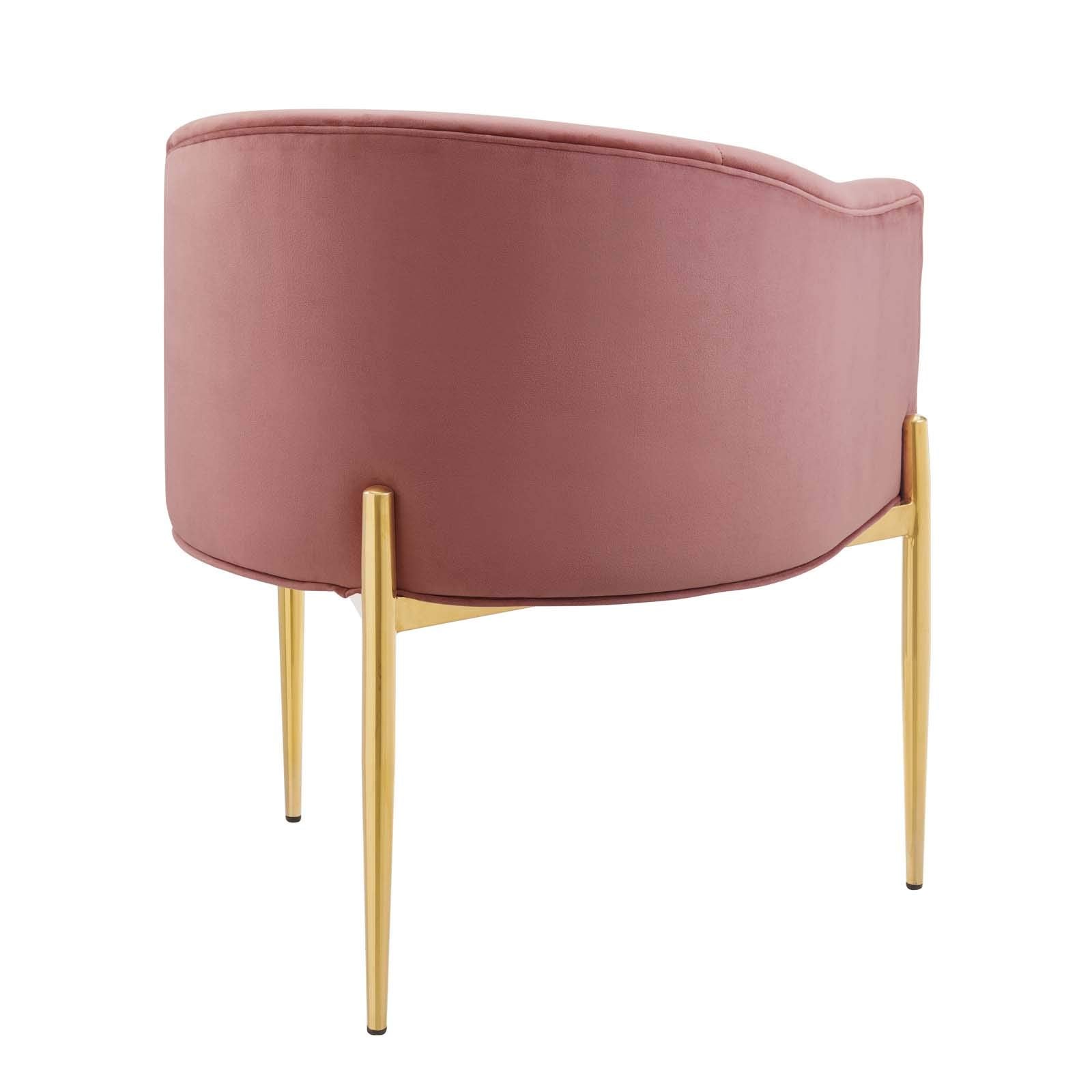 Modway Savour Tufted Performance Velvet Accent Chair In Dusty Rose