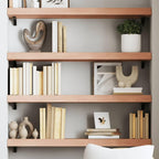 vidaXL Rustic Wall Shelf in Light Brown - Solid Oak Wood with Varnish Finish - Versatile Storage Solution for Living Room, Bedroom, Office