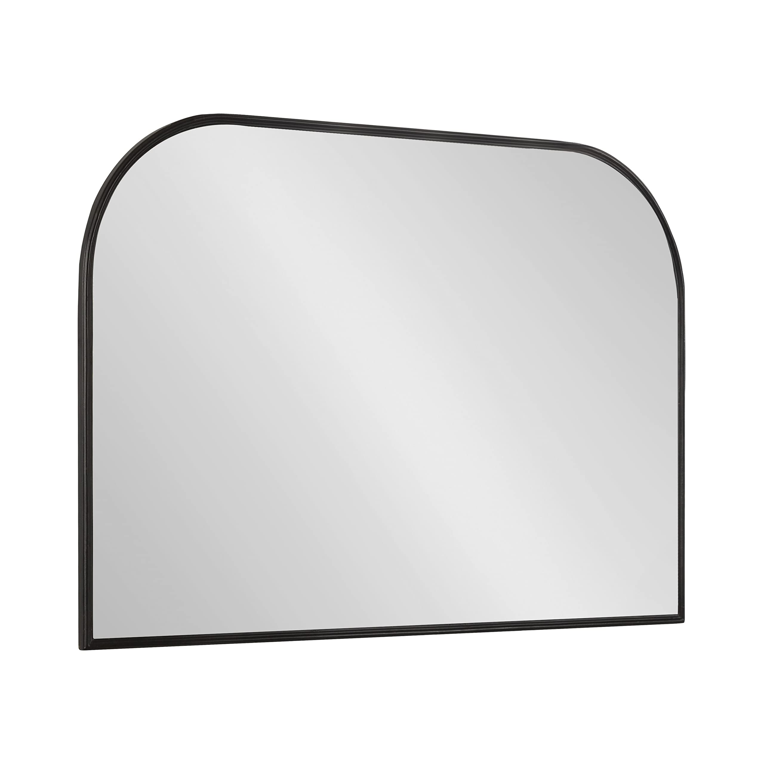 Kate and Laurel Caskill Modern Arched Wall Mirror, 36 x 24. Black, Decorative Wide Contemporary Mirror for Wall Decor with Arche