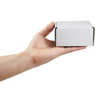 Sodissa 4X4X2 Inches Shipping Boxes Pack Of 25, White Corrugated Cardboard Boxes For Small Bussiness