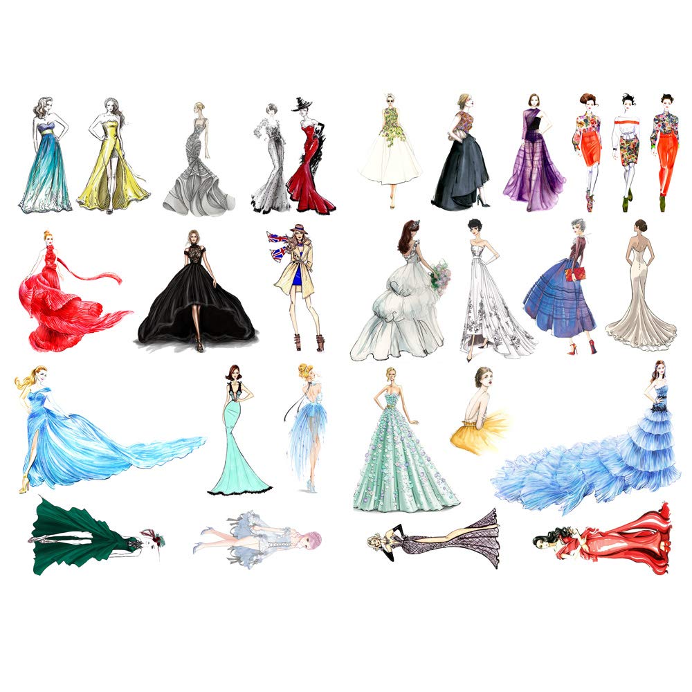 Seasonstorm Ladies Evening Dresses Precut Anti-Uv Waterproof Decoration Album Planner Stickers Scrapbooking Diary Sticky Paper F