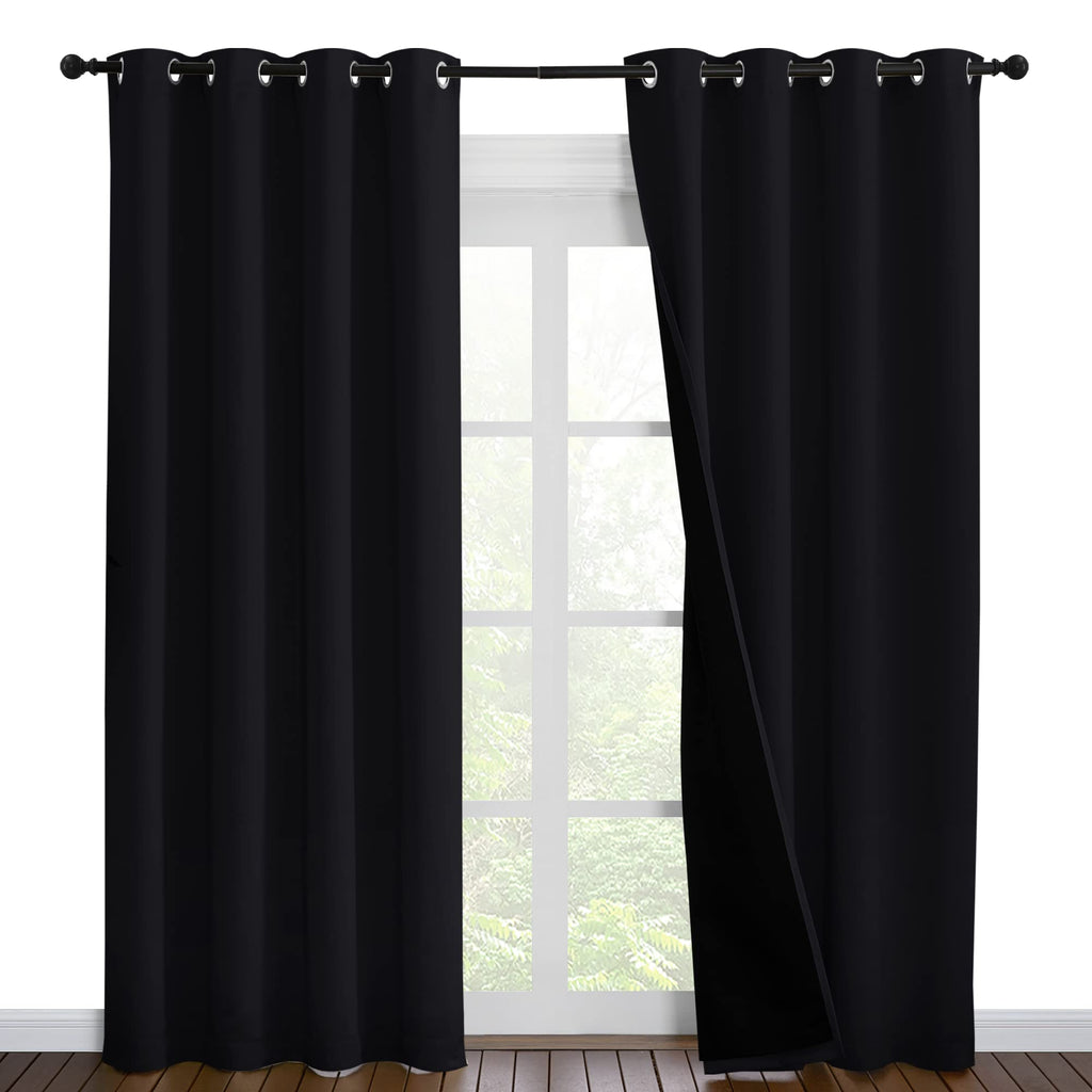 Nicetown High-End Thermal Curtains, Full Blackout Curtains 86 Inches Long For Dining Room, Soundproof Window Treatment Drapes Fo