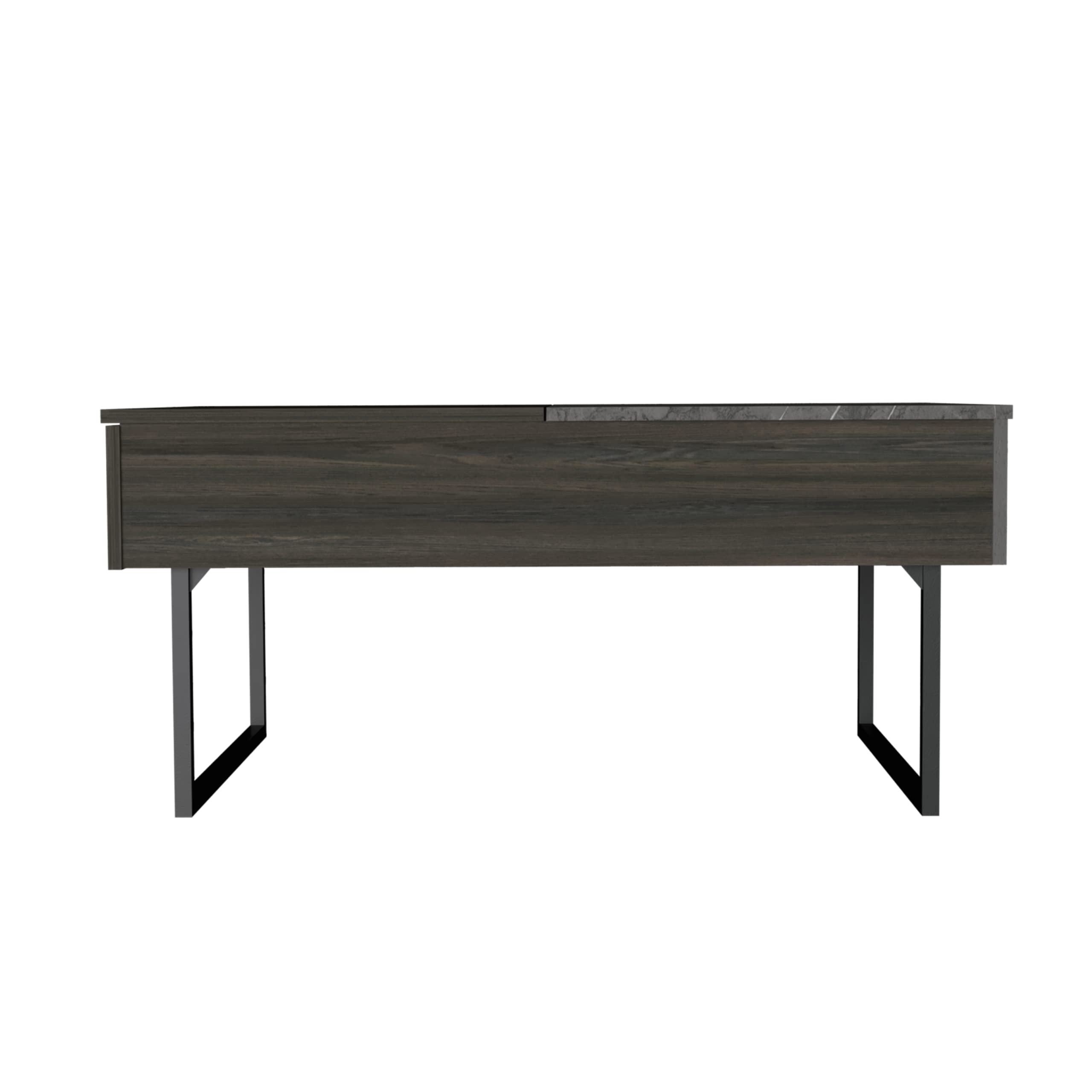 Toronto Lift Top Coffee Table, 1 Drawer, 2 Legs, Carbon Espresso/Onyx
