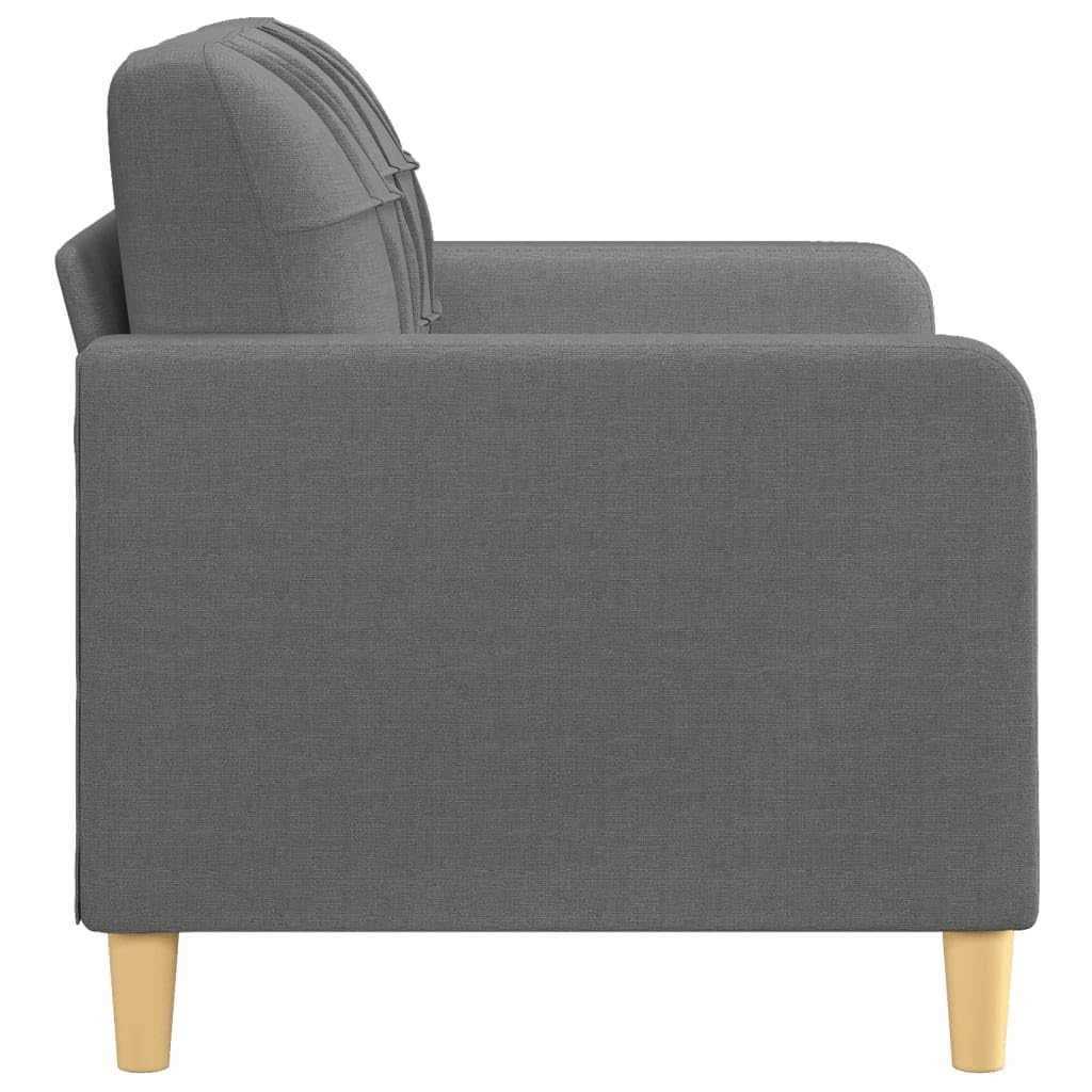 vidaXL Dark Gray 2-Seater Sofa with Polyester Fabric, Metal Frame, and Comfortable Padding - Compact Design for Modern Home Styles