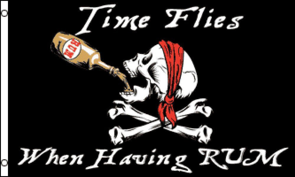 1000 Flags Time Flies When You'Re Having Rum Flag - 5'X3'