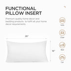 Acanva Throw Pillow Stuffer Inserts Decorative Rectangle Premium Sham Forms Cushion For Sofa Couch Chair, 16X26 Inch (Pack Of 4), White 4 Count
