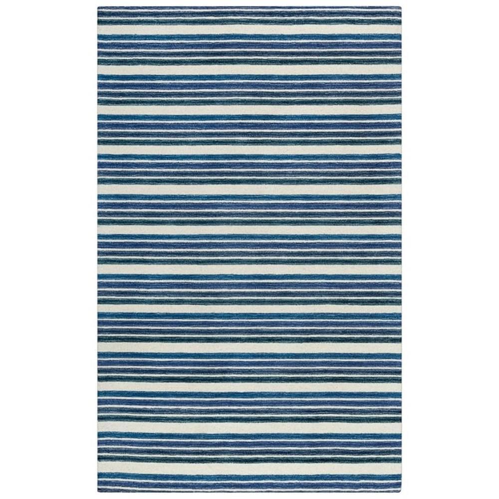 Alora Decor Rivera 8'9" X 11'9" Stripe Blue/Ivory Hand-Tufted Area Rug