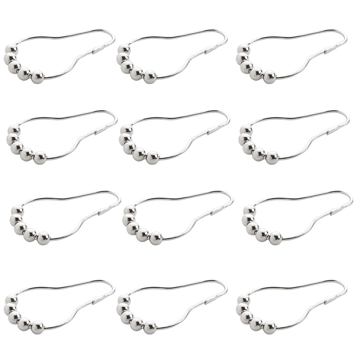 CALANDIS 12x Shower Curtain Rings Drapery Hooks Bathroom Shower Curtain Hooks Style A | 12 Shower Curtain Hooks