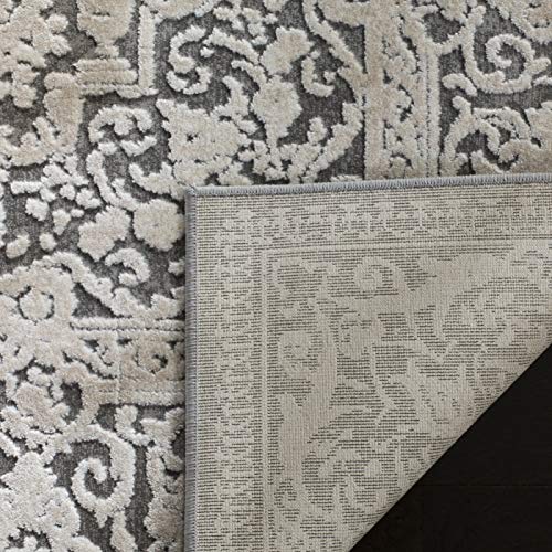 Safavieh Reflection Collection Accent Rug - 2'3'' X 3', Dark Grey & Cream, Vintage Distressed Design, Non-Shedding & Easy Care,