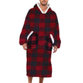 Christmas Blanket Gifts For Adult And Child Wearable Blanket Hoodie Sweatshirt Red Plaid Cozy Warm Oversized Blanket Extra Long