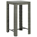 vidaXL Modern Patio Bar Table - Lightweight Poly Rattan Outdoor Table in Gray - 23.8"x23.8"x43.5"- Made with Durable PE Rattan and Powder-Coated Steel Frame - Suitable for Indoor and Outdoor Use