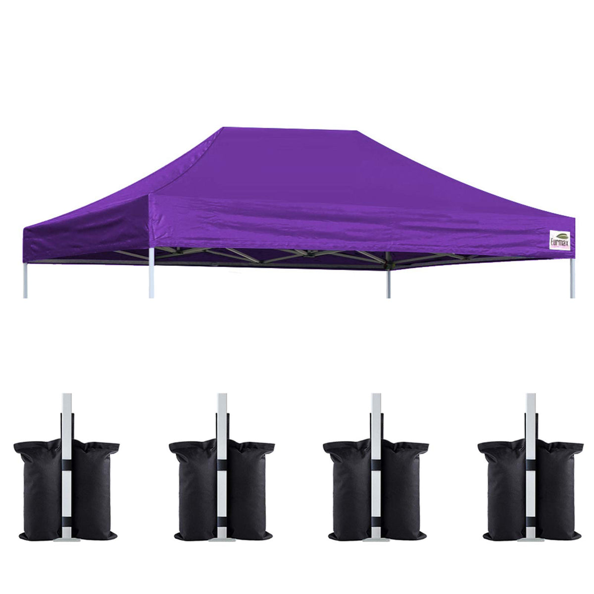 Eurmax Usa Pop Up Canopy Top Gazebo Tent Cover Replacement Top Only,Bonus 4Pc Pack Canopy Weight Bag (10X15, Purple)