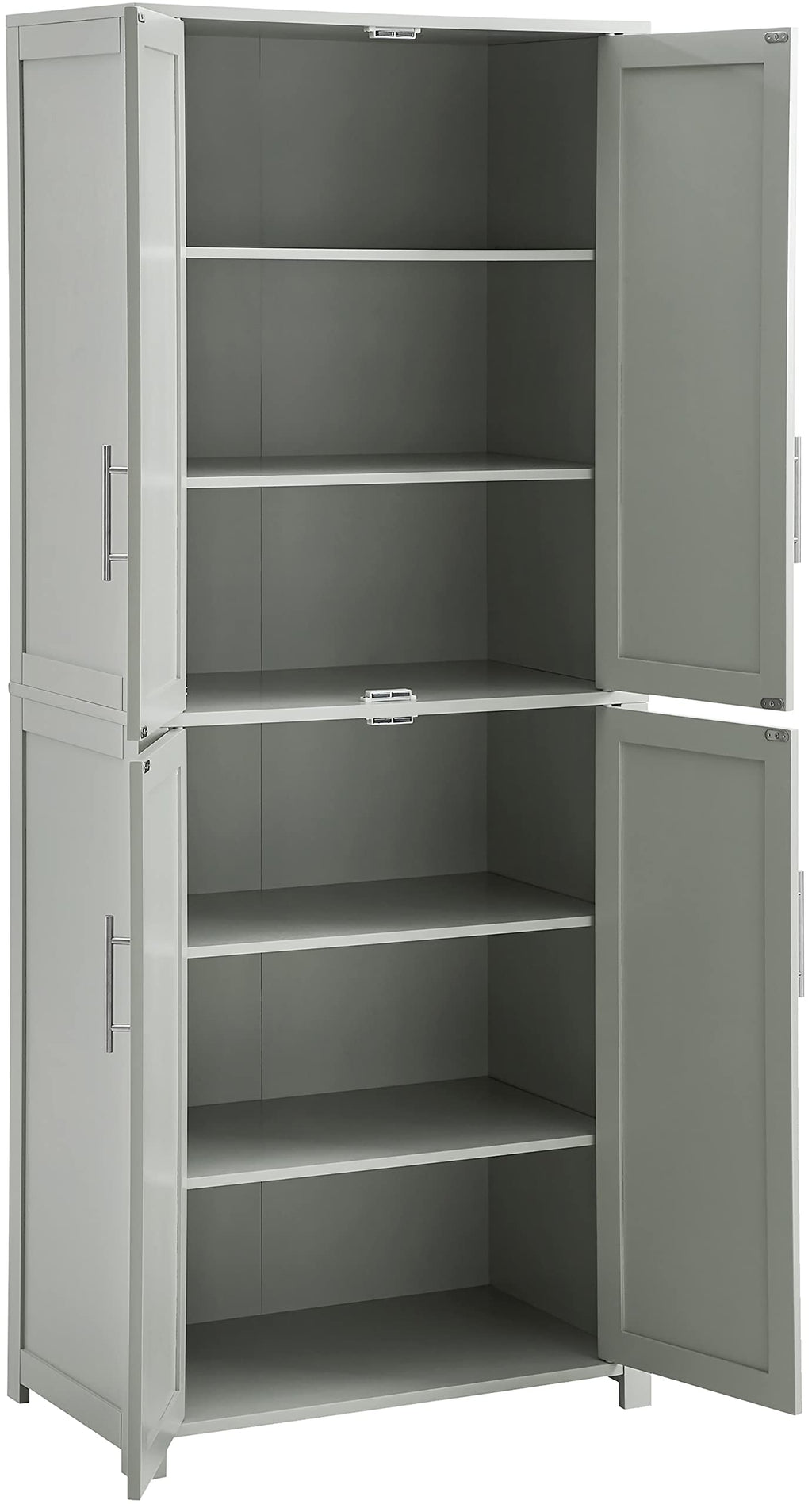 Crosley Furniture Savannah Tall Pantry Storage Cabinet with Shelves, Kitchen, Dining, or Laundry Room, Gray