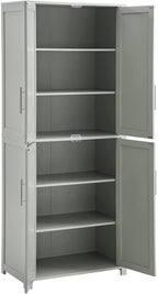 Crosley Furniture Savannah Tall Pantry Storage Cabinet with Shelves, Kitchen, Dining, or Laundry Room, Gray