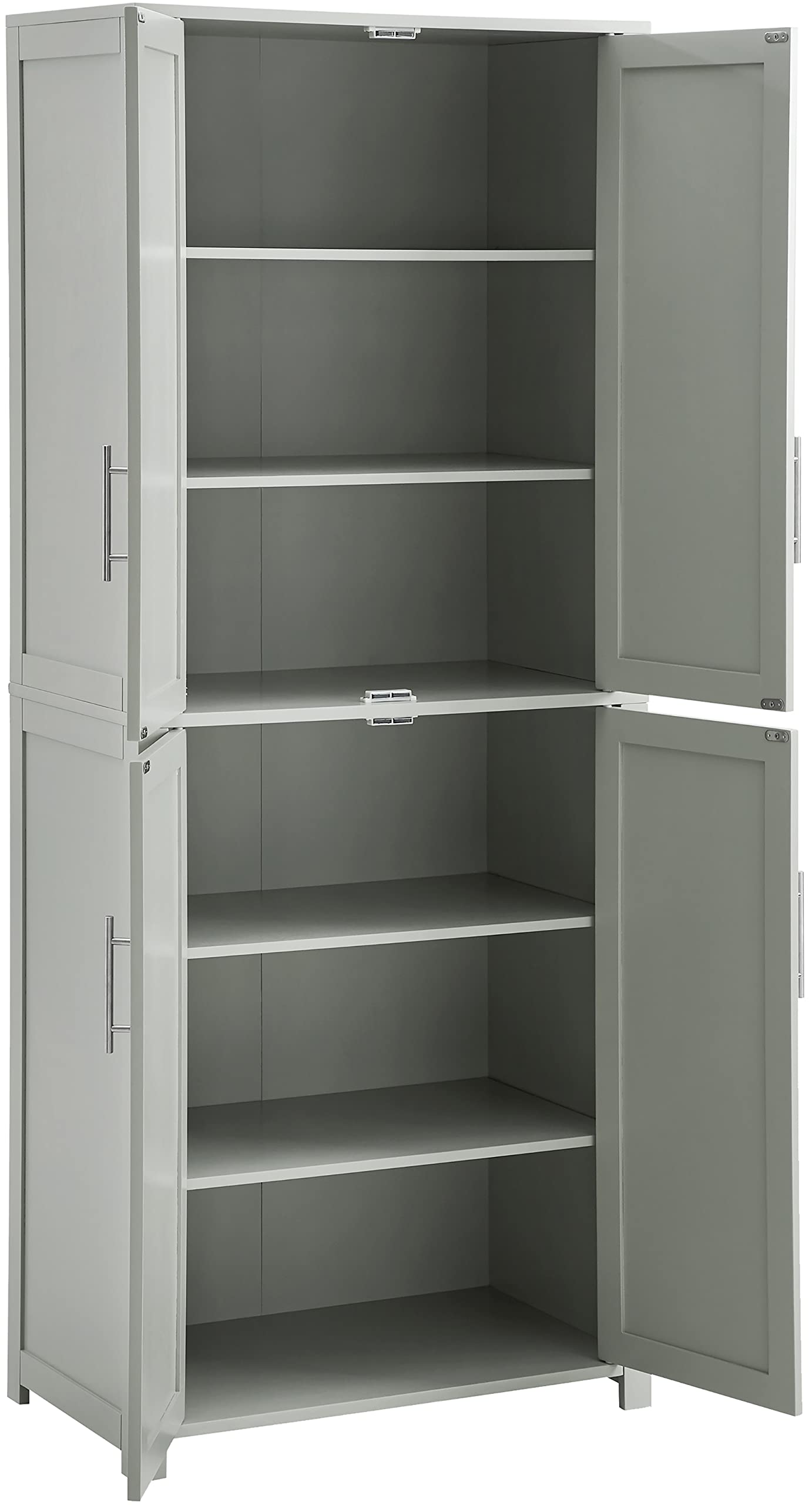 Crosley Furniture Savannah Tall Pantry Storage Cabinet with Shelves, Kitchen, Dining, or Laundry Room, Gray