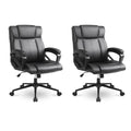 Ermnois Executive Office Chair, Ergonomic Home Office Desk Chair With Wheels, Thicken Armrest And Lumbar Support, Upholstered Le