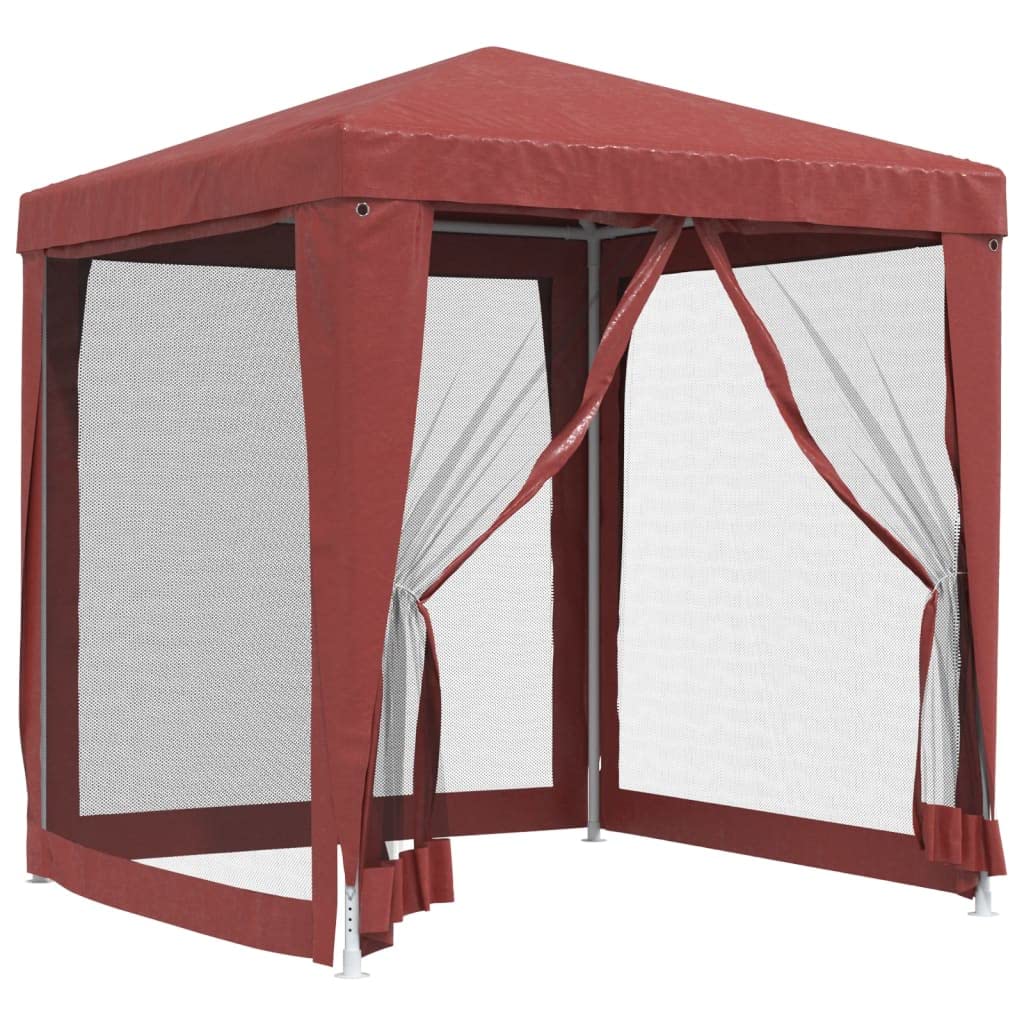 'vidaXL Heavy-Duty Party Tent - Red, UV Resistant, Water-Proof, Outdoor Shelter with 4 Mesh Sidewalls, Iron Frame, High-Density Polyethylene Canopy for Parties and Events'.