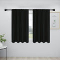 Easy-Going Rod Pocket Blackout Curtains For Bedroom, Room Darkening Window Curtains For Living Room, Thermal Insulated Noise Reduction Solid Window Drapes, 2 Panels(34X45 In,Black)